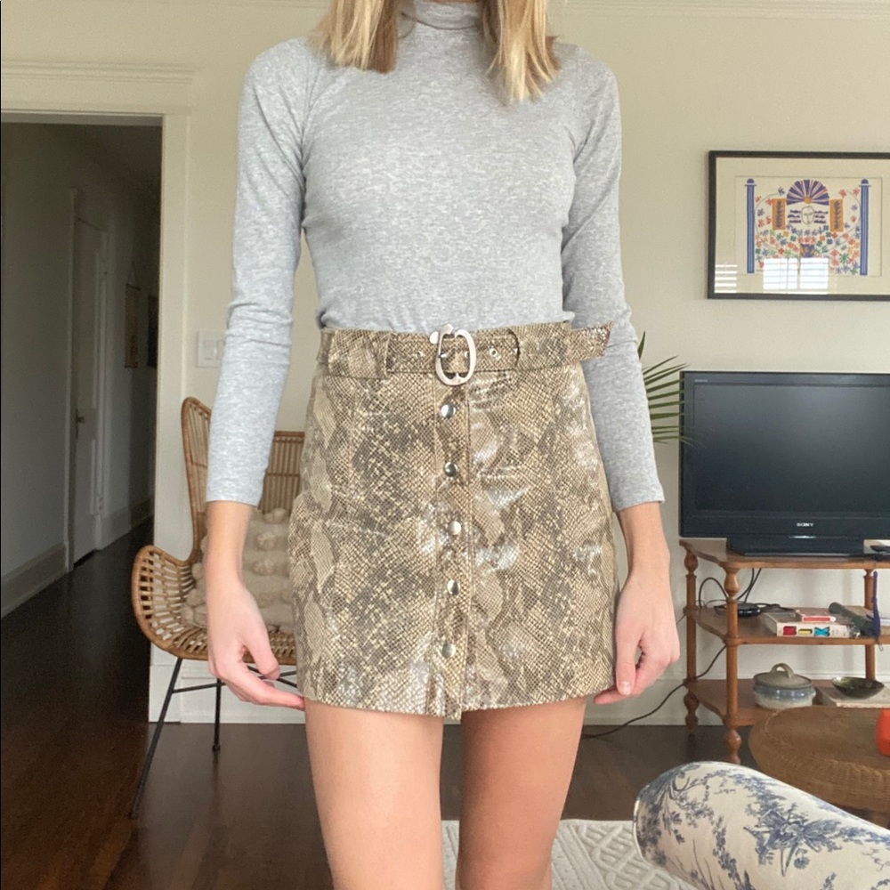 Zara Snakeskin Mini Skirt